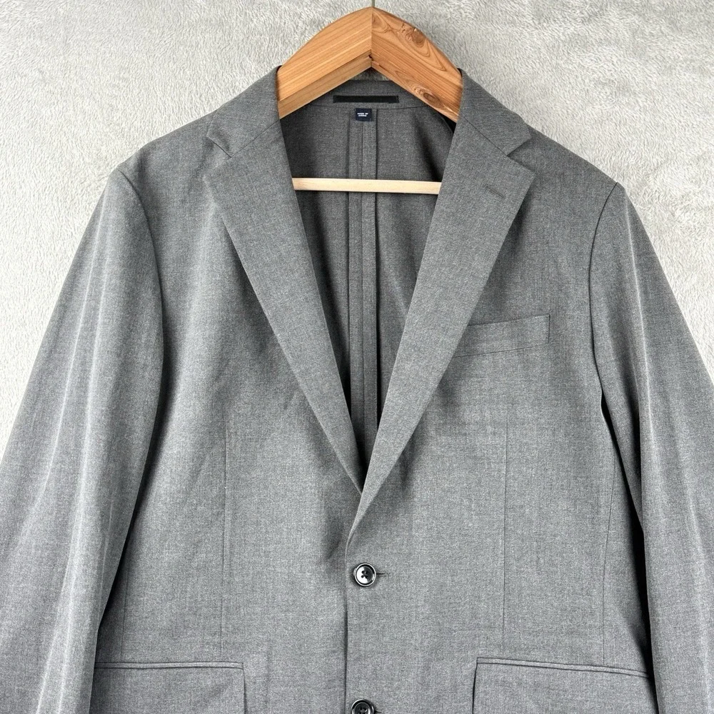 J.Crew Thompson Blazer Mens 40R Gray‎ Viscose Blend Sport Coat Jacket Stretch